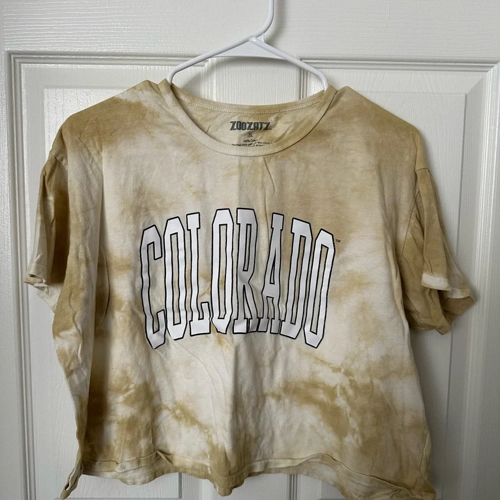 ZooZatz University of Colorado Tie-Dye Crop Top - Picture 1 of 6